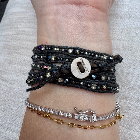 Chan Luu Wrap Bracelet Silver and Beaded Black - Picture 5 of 5